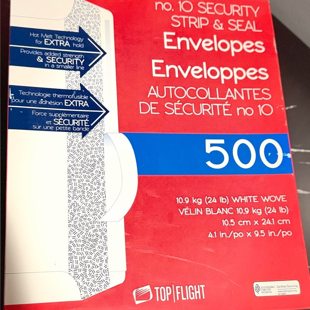 White Security Envelopes No.10 - 369 Count